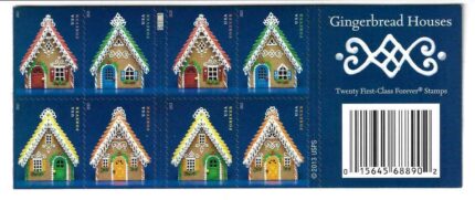 US Holiday Gingerbread Houses Forever Postage Stamps