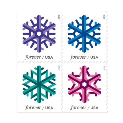 (2015) Geometric Snowflakes Forever Postage Stamps